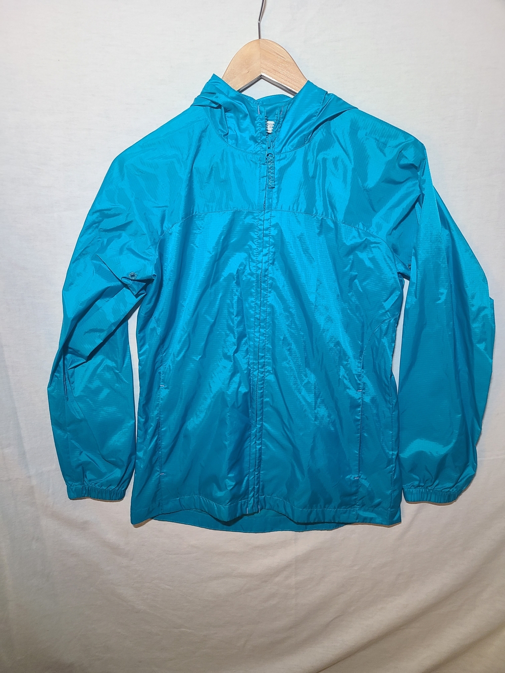 Lands' End Kids Teal Hooded Rain Jacket/wind Breaker